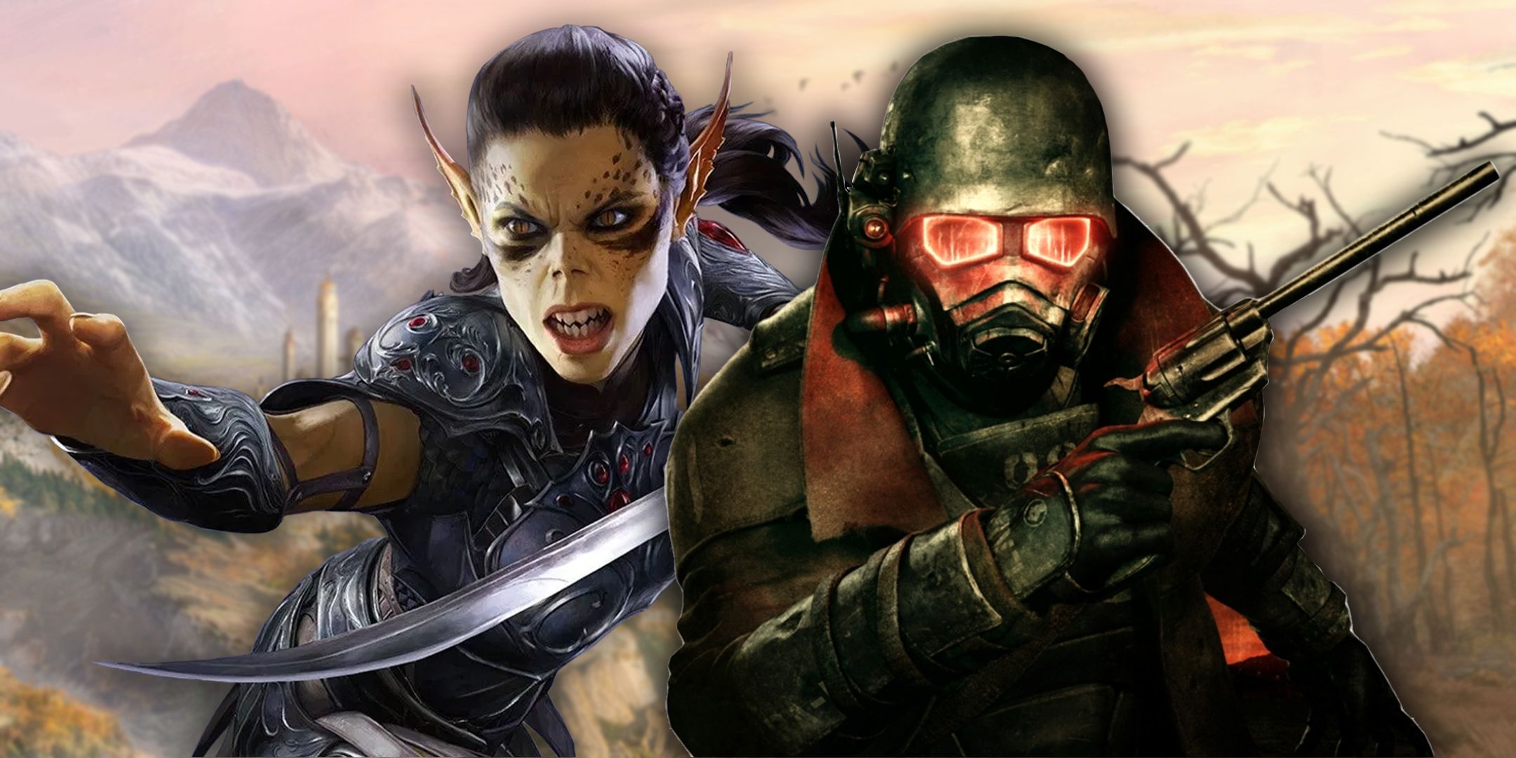 Fallout New Vegas and Baldur's Gate 3 character art