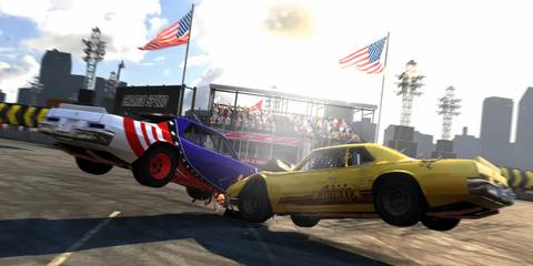 Two cars crashing into each other