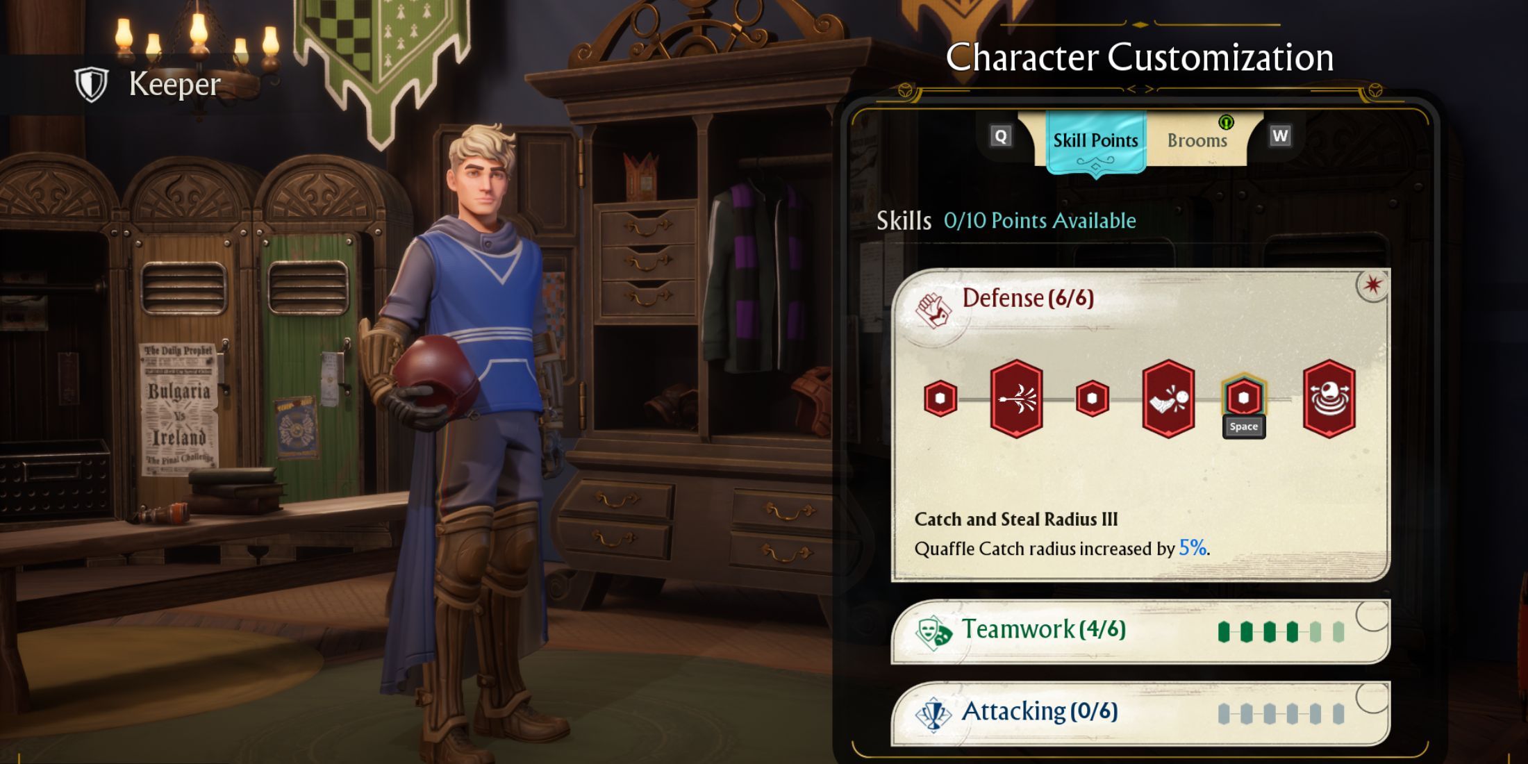 Harry Potter Quidditch Champions Keeper Skill Points