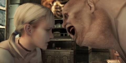 Debilitas screaming in Fiona's face in Haunting Ground