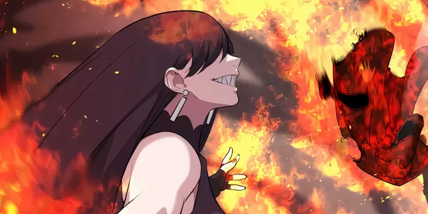 Hazel from Overpowered Sword showing her power for the first time