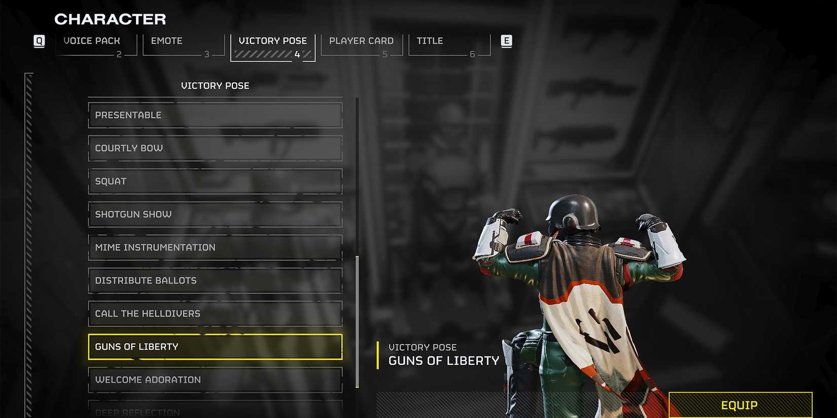 Helldivers 2 - Guns of Liberty Victory Pose