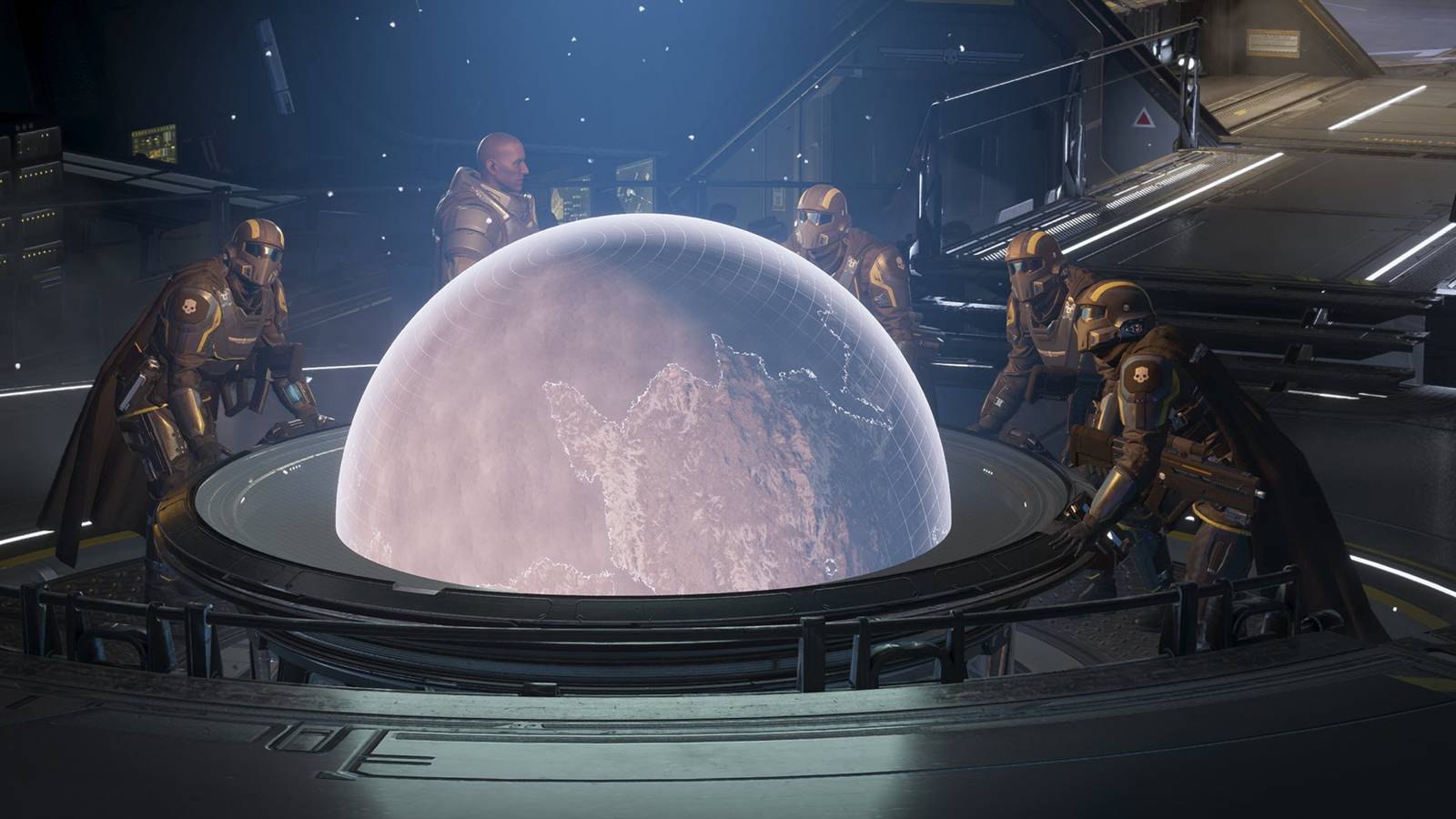 helldivers standing around the global map