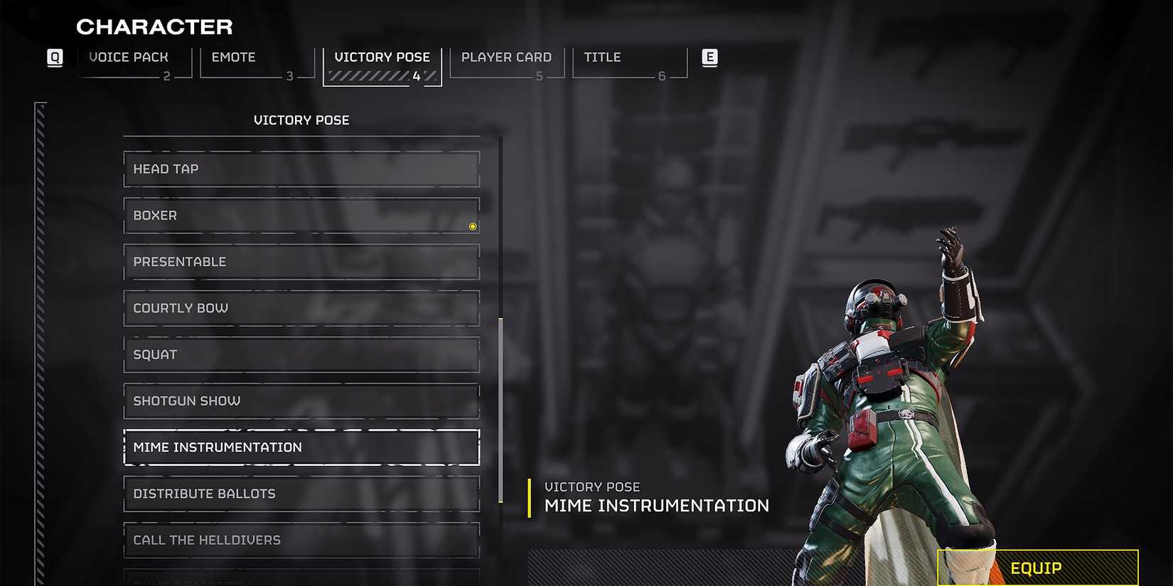 Helldivers 2 - Mime Victory Pose