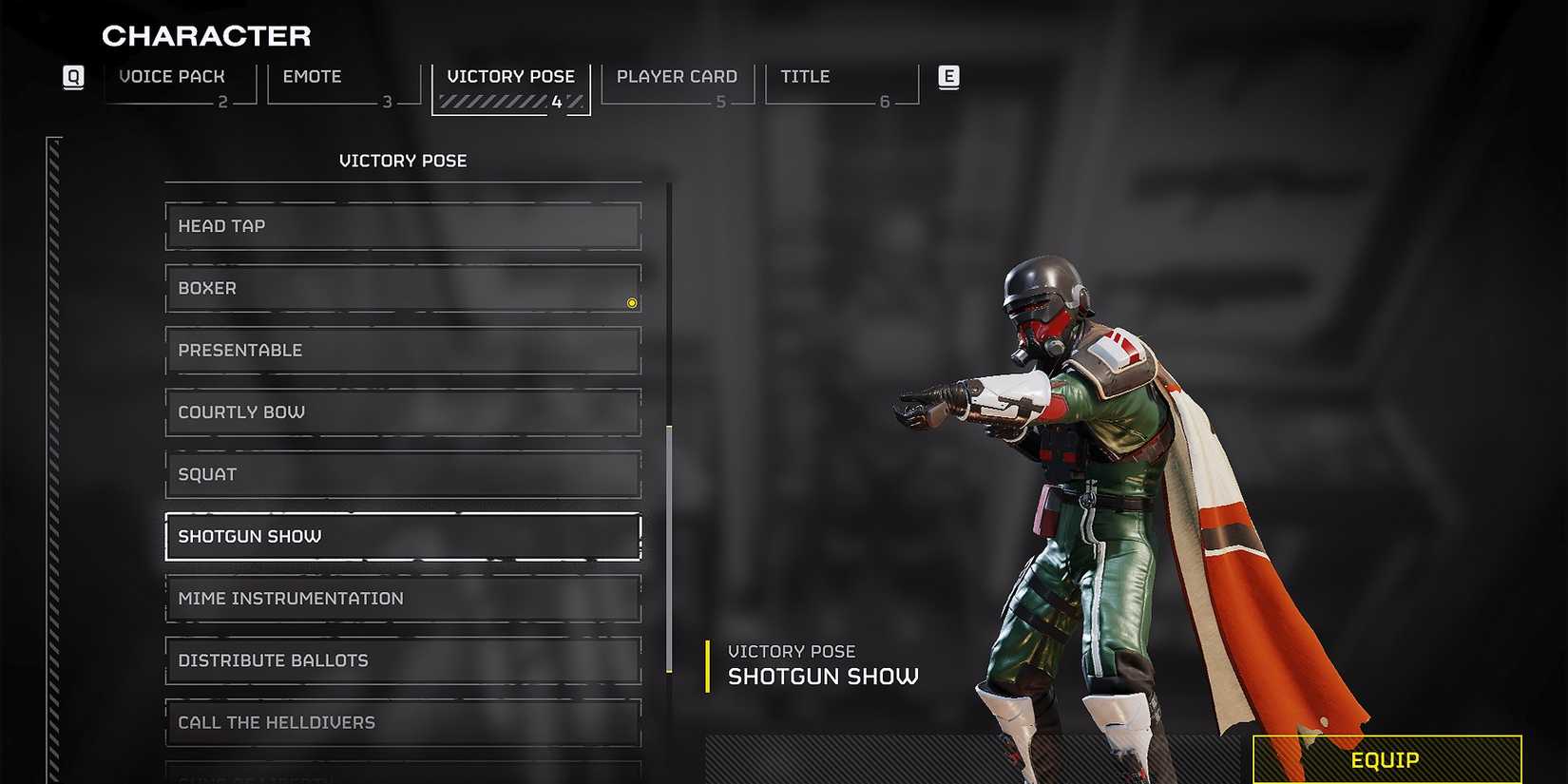 Helldivers 2 - Shotgun Victory Pose