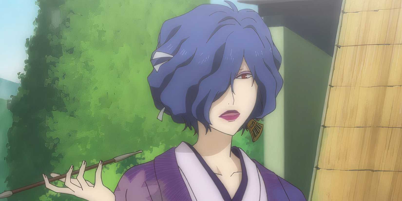 Hinoe in Natsume's Book of Friends with her pipe.