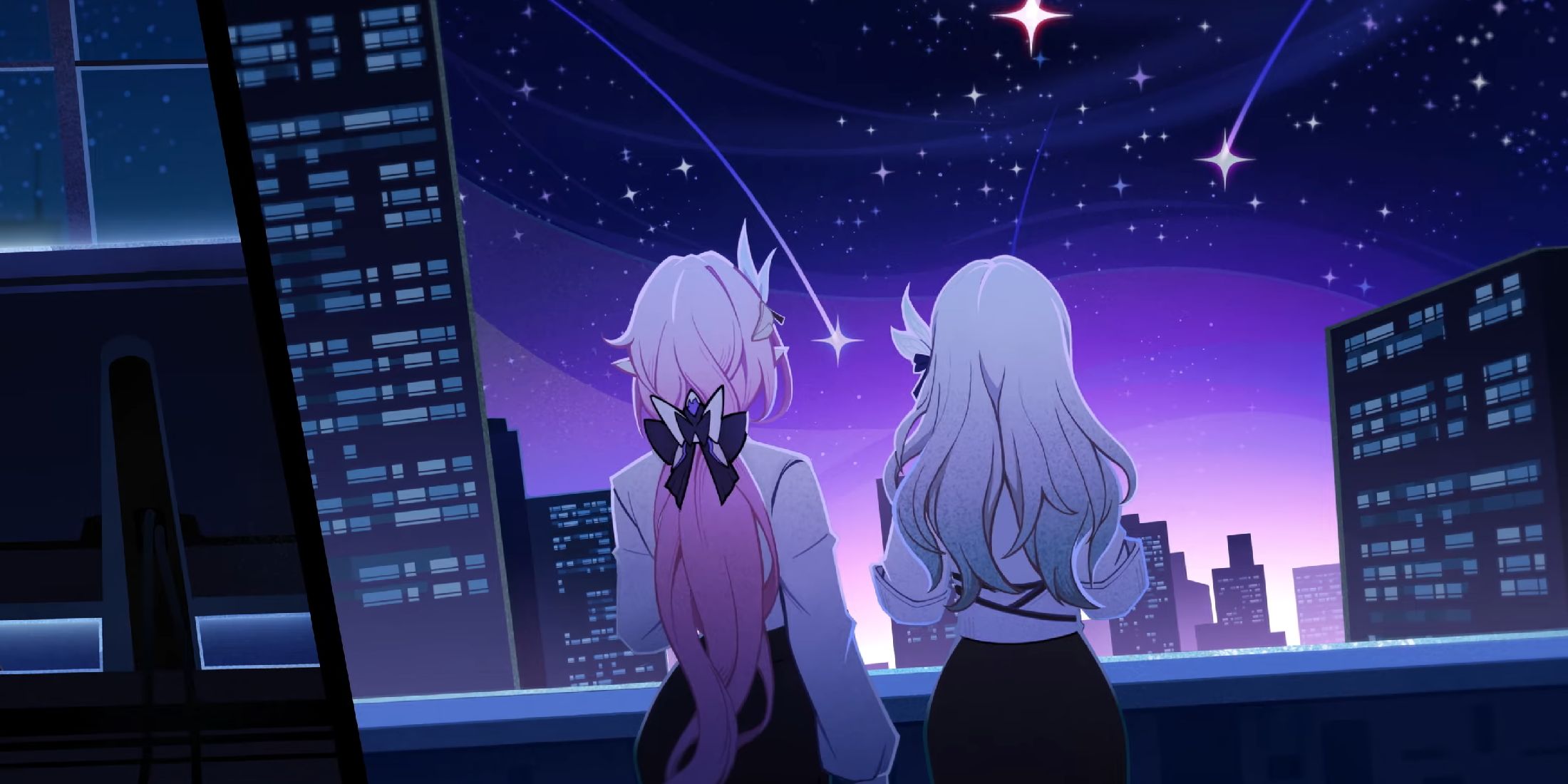 Elysia and Firefly from the Honkai Impact 3rd and Honkai: Star Rail crossover.