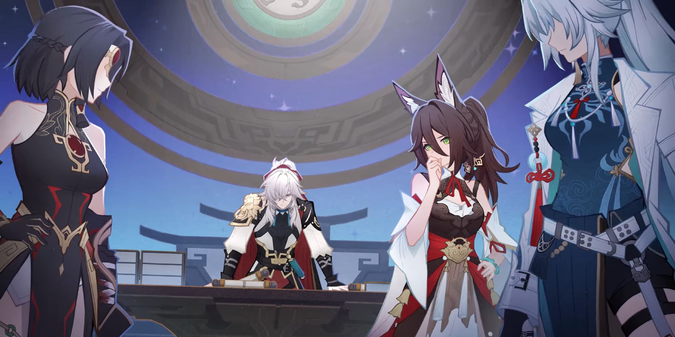 Jing Yuan, Tingyun, and Feixiao from the Honkai Impact 3rd and Honkai: Star Rail crossover.