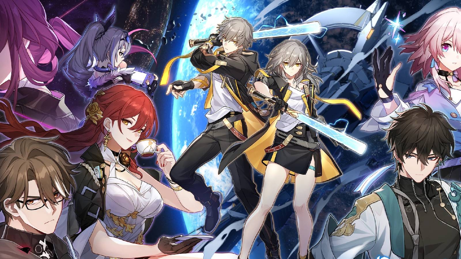 A key visual from Honkai: Star Rail showing the game's main cast.