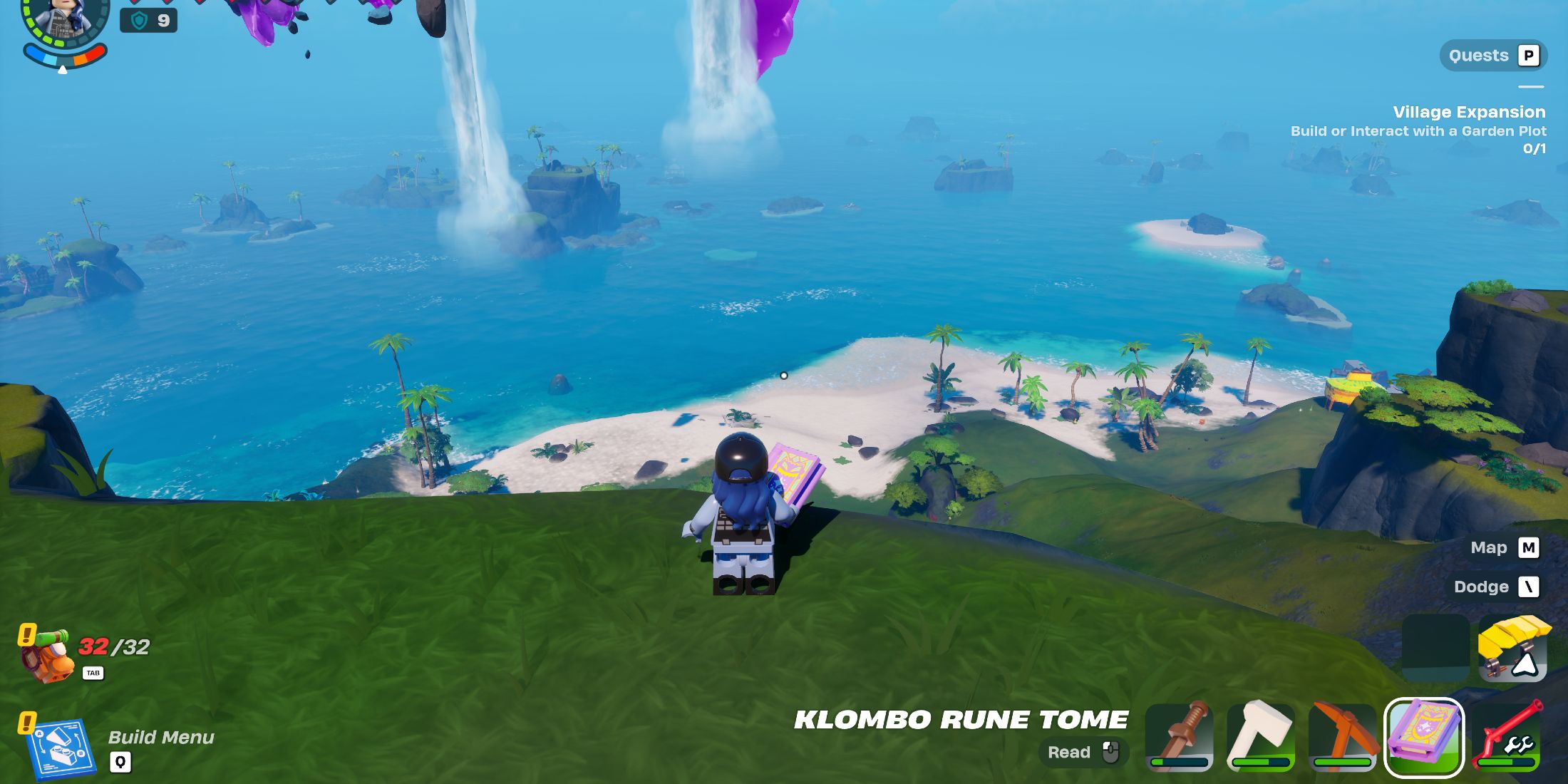 Screenshot showcasing how to craft a Rune in LEGO Fortnite 