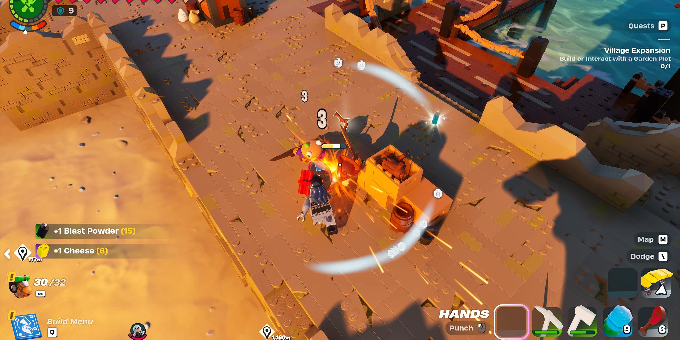 Screenshot showcasing how to eliminate Pirates in LEGO Fortnite 