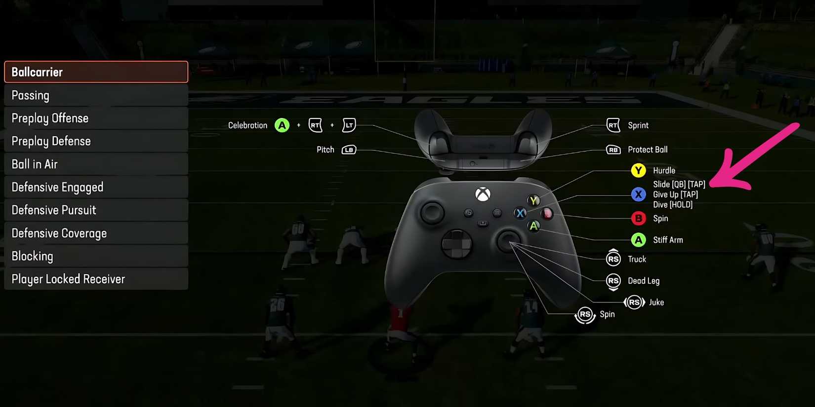 QB Slide Button in NFL 25