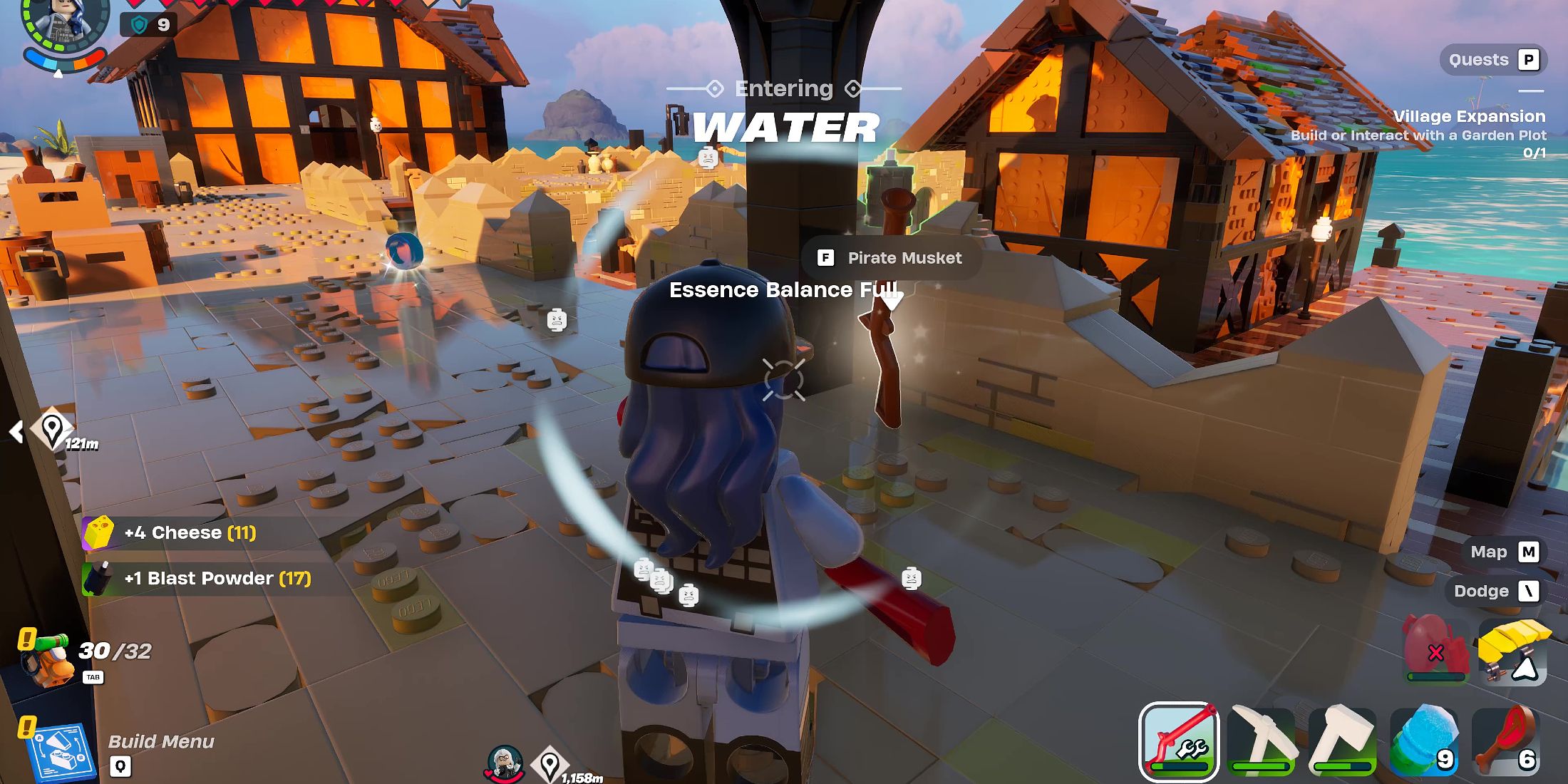 Screenshot showcasing how to get a Pirate Musket in LEGO Fortnite 