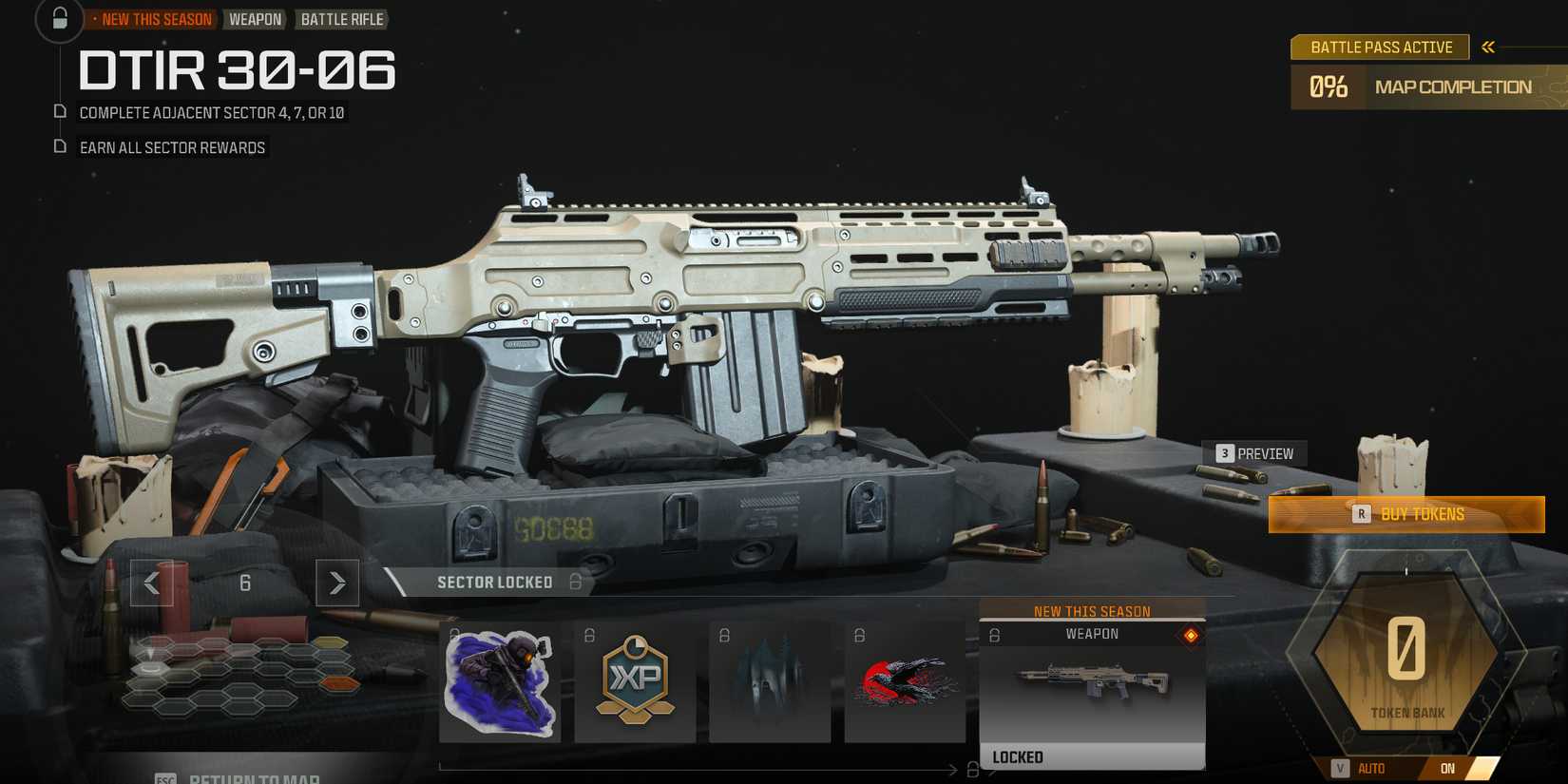 Screenshot showcasing how to unlock the DTIR 30-06 in Modern Warfare 3 and Warzone 
