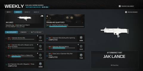 Screenshot showcasing how to unlock the JAK Lance in Modern Warfare 3 and Warzone 