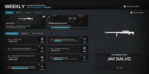 Screenshot showcasing how to unlock the JAK Salvo in Modern Warfare 3 and Warzone 