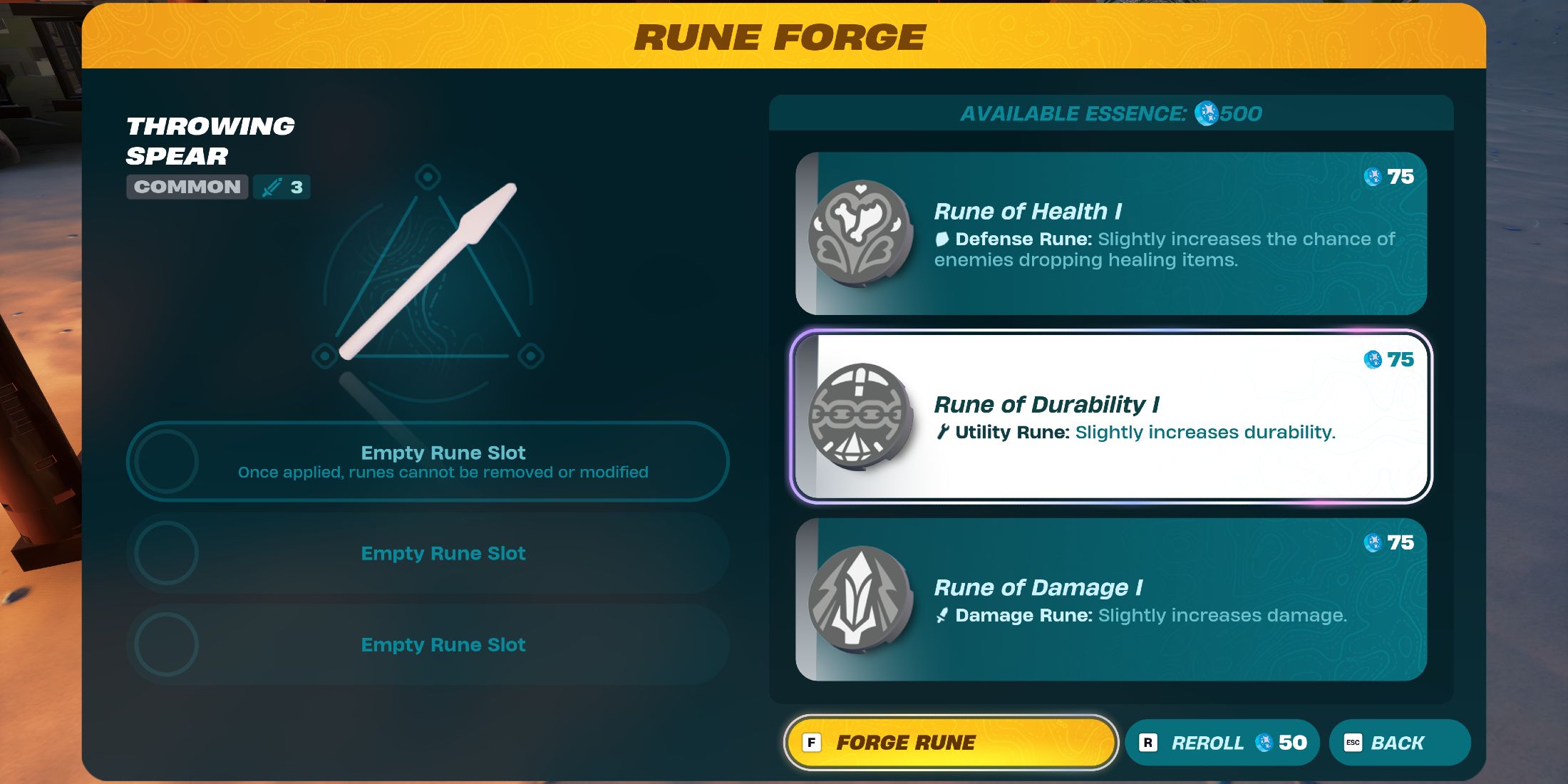 Screenshot showcasing how to use Runes in LEGO Fortnite 