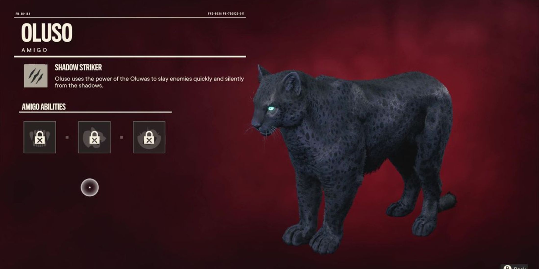 An image of Oluso the black jaguar from Far Cry 6 