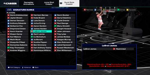 NBA 2K25 - LeBron James Dunk