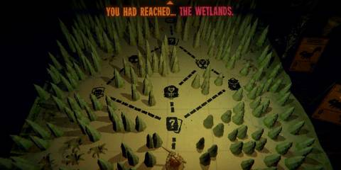 A map of the Wetlands in Inscryption