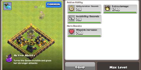 A display of the Invisibility Vial's stats in the Clash of Clans menu