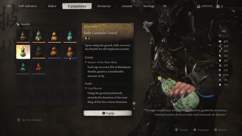 Best Gourds for Healing in Black Myth: Wukong - Jade Guanyin Gourd