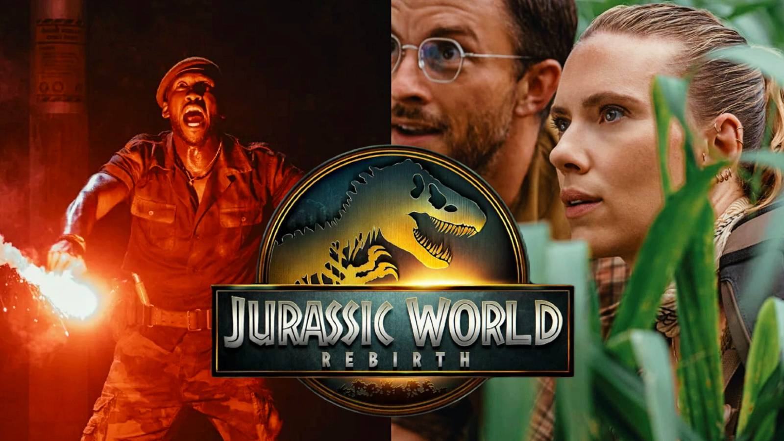 jurassic world rebirth logo, mahershala ali, scarlett johansson