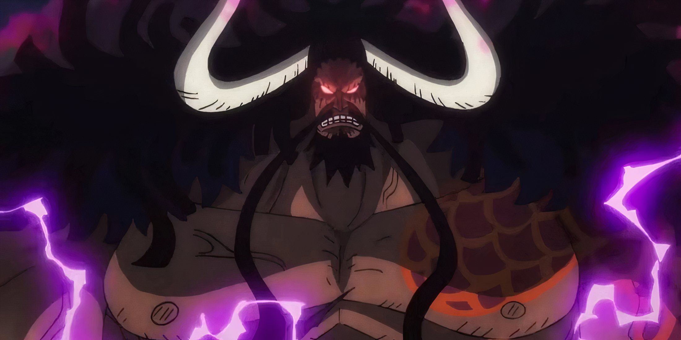 Kaido from One Piece is staring at Gear 5 Luffy