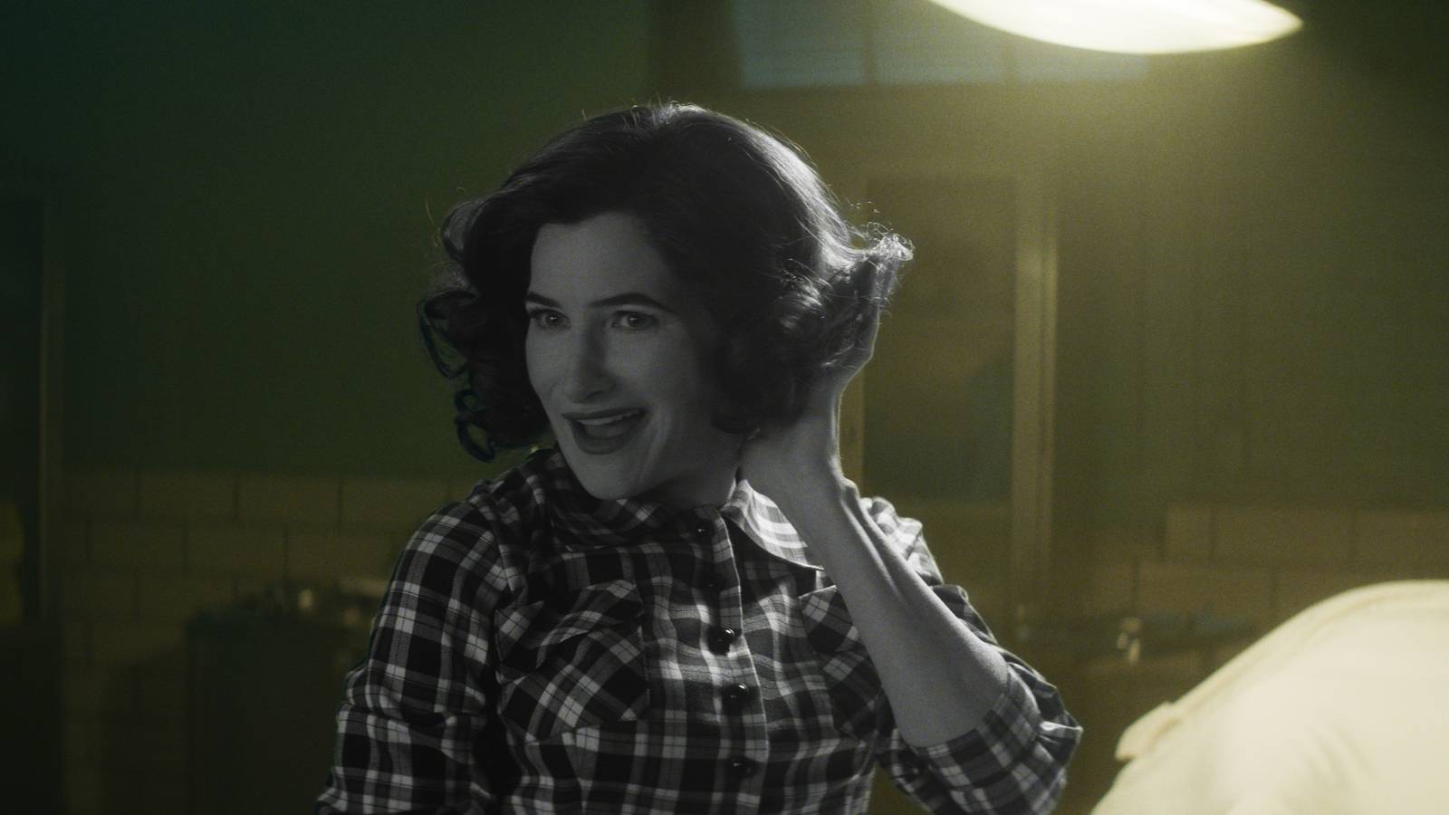 Kathryn Hahn Black and White Agatha All Along Cropped