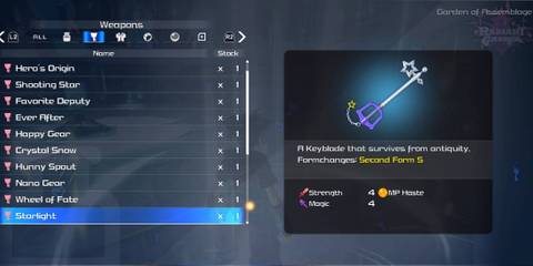 The Starlight Keyblade in Kingdom Hearts 3