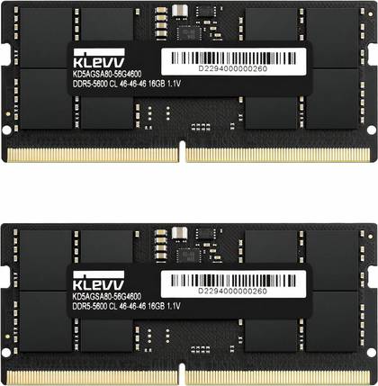 KLEVV DDR5 32GB (2x16GB) 5600MHz CL46 A-DIE 1.1V SODIMM