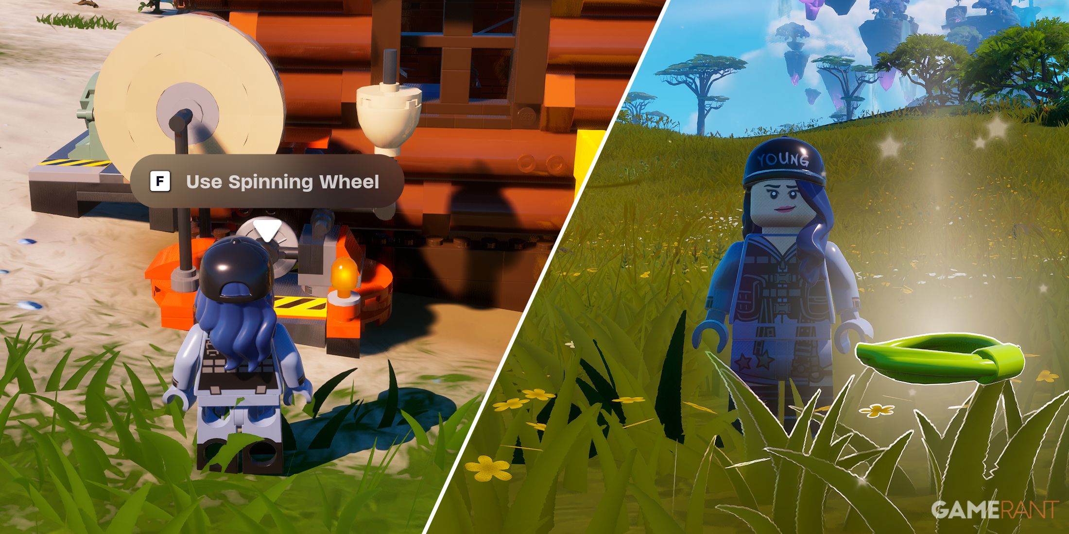 Shared image showing the spinning wheel and string in LEGO Fortnite