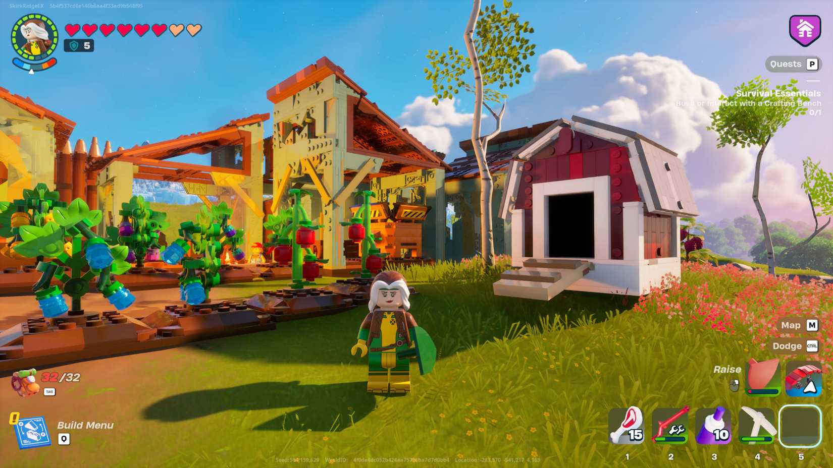 LEGO Fortnite Tomatoes: a plantation of tomatoes in the player's base.