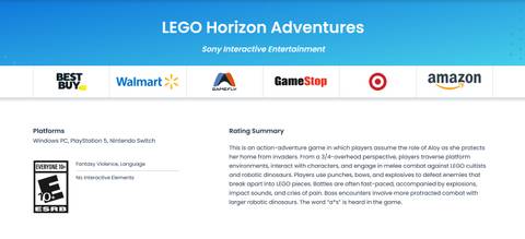LEGO Horizon Adventures Rating