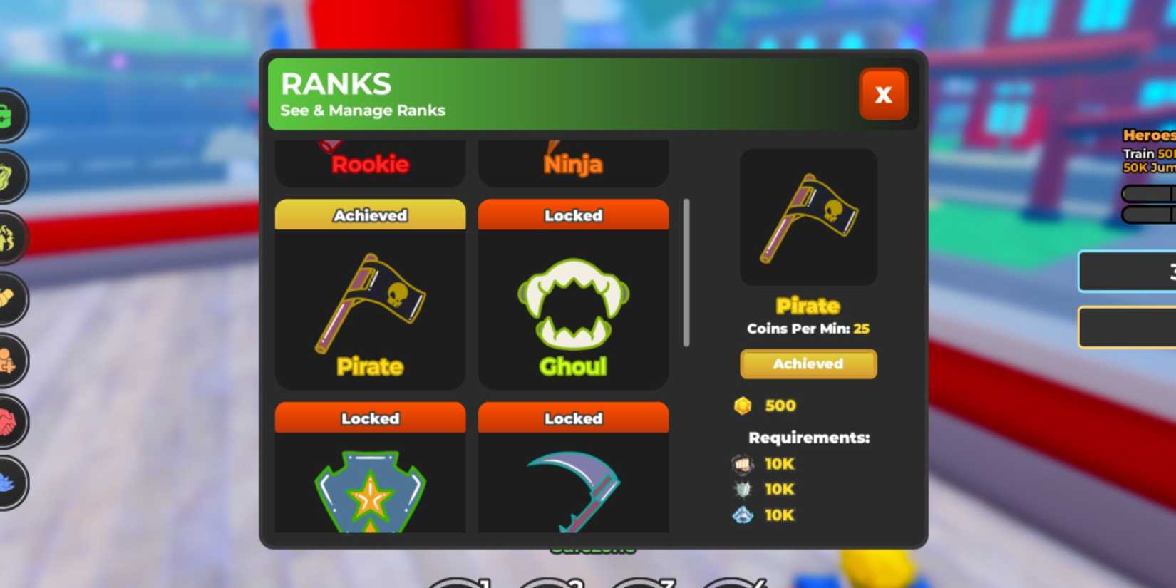 Anime Simulator ranks