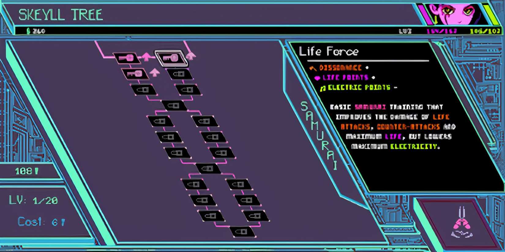 Life Force Samurai skill in Keylocker