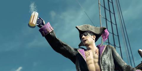 Like a Dragon Pirate Yakuza in Hawaii Goro Majima Captain Drinking ale
