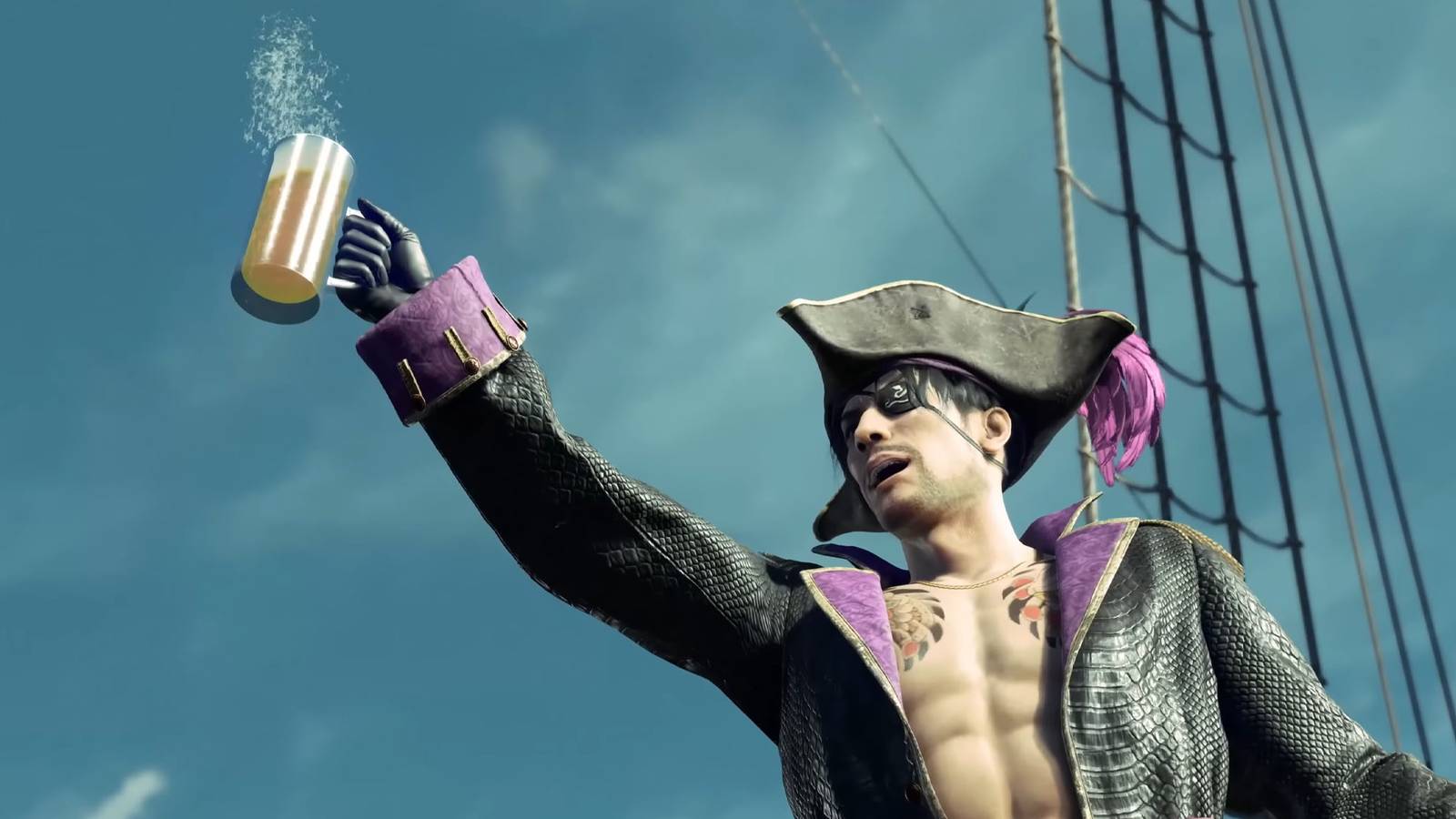 Like a Dragon Pirate Yakuza in Hawaii Goro Majima Captain Drinking ale