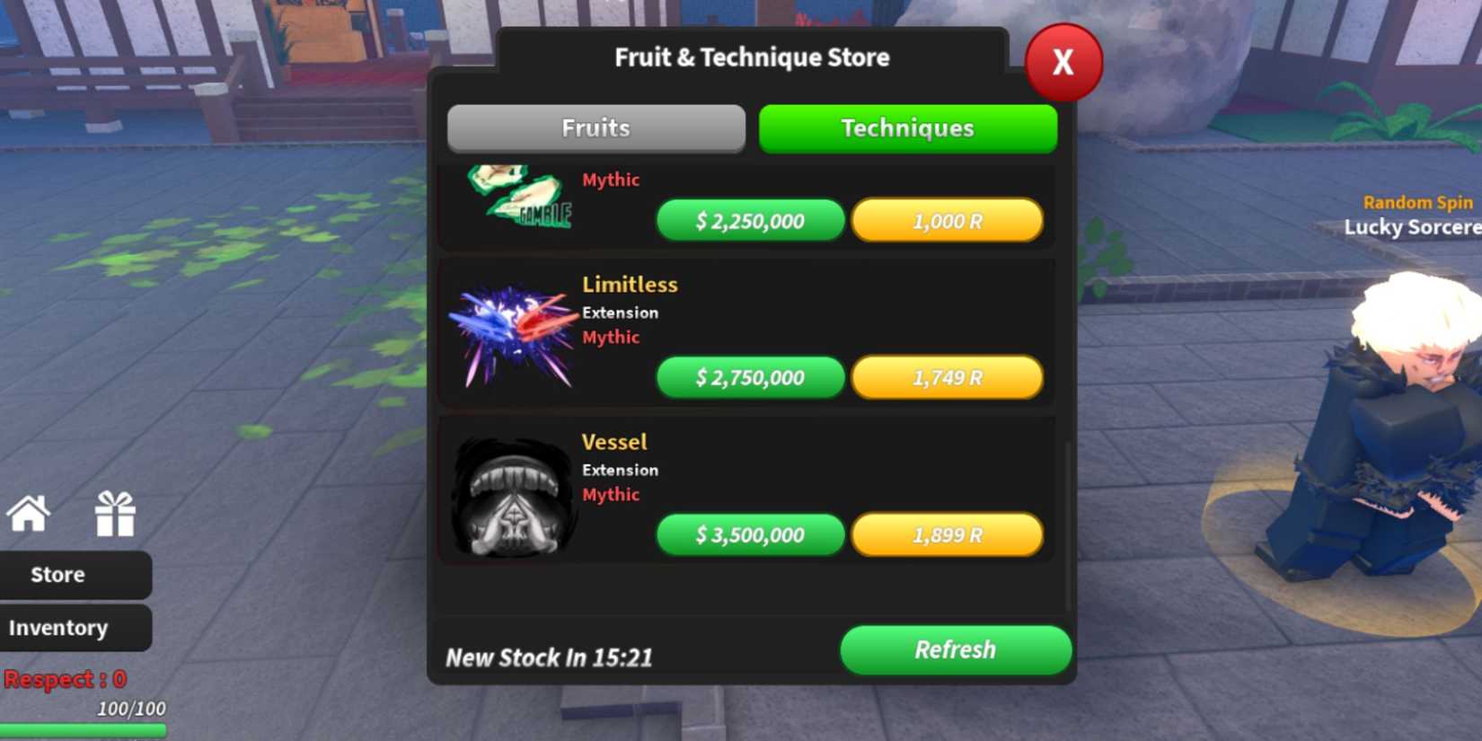 Limitless in Jujutsu Piece