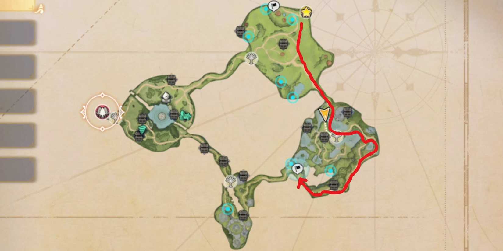 longren south route to behind the scenery 1 solution in visions of mana