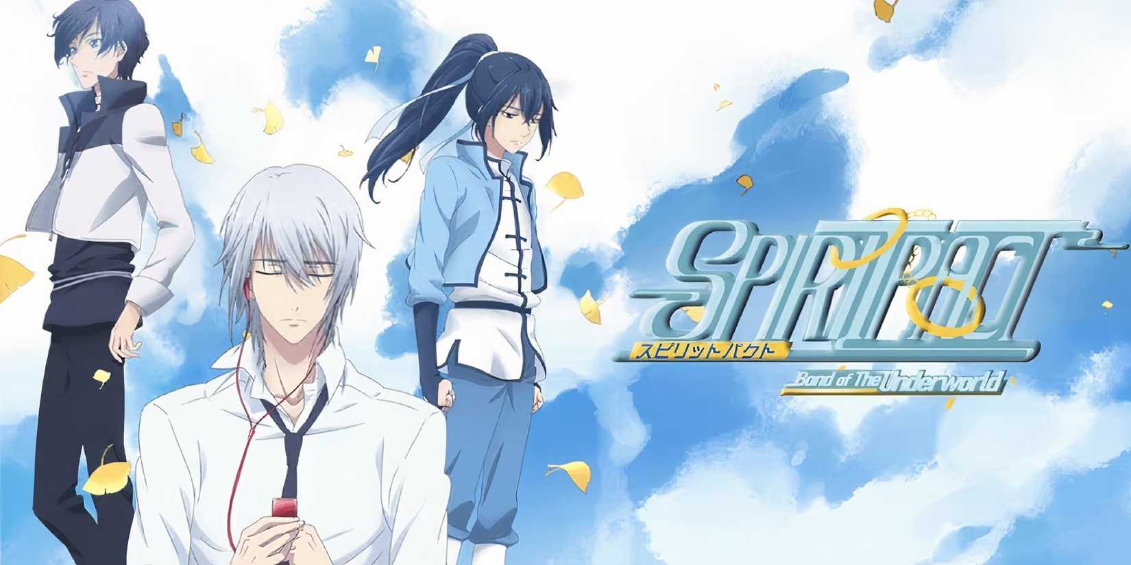 main characters of Spiritpact standing in a sky-like background.-1