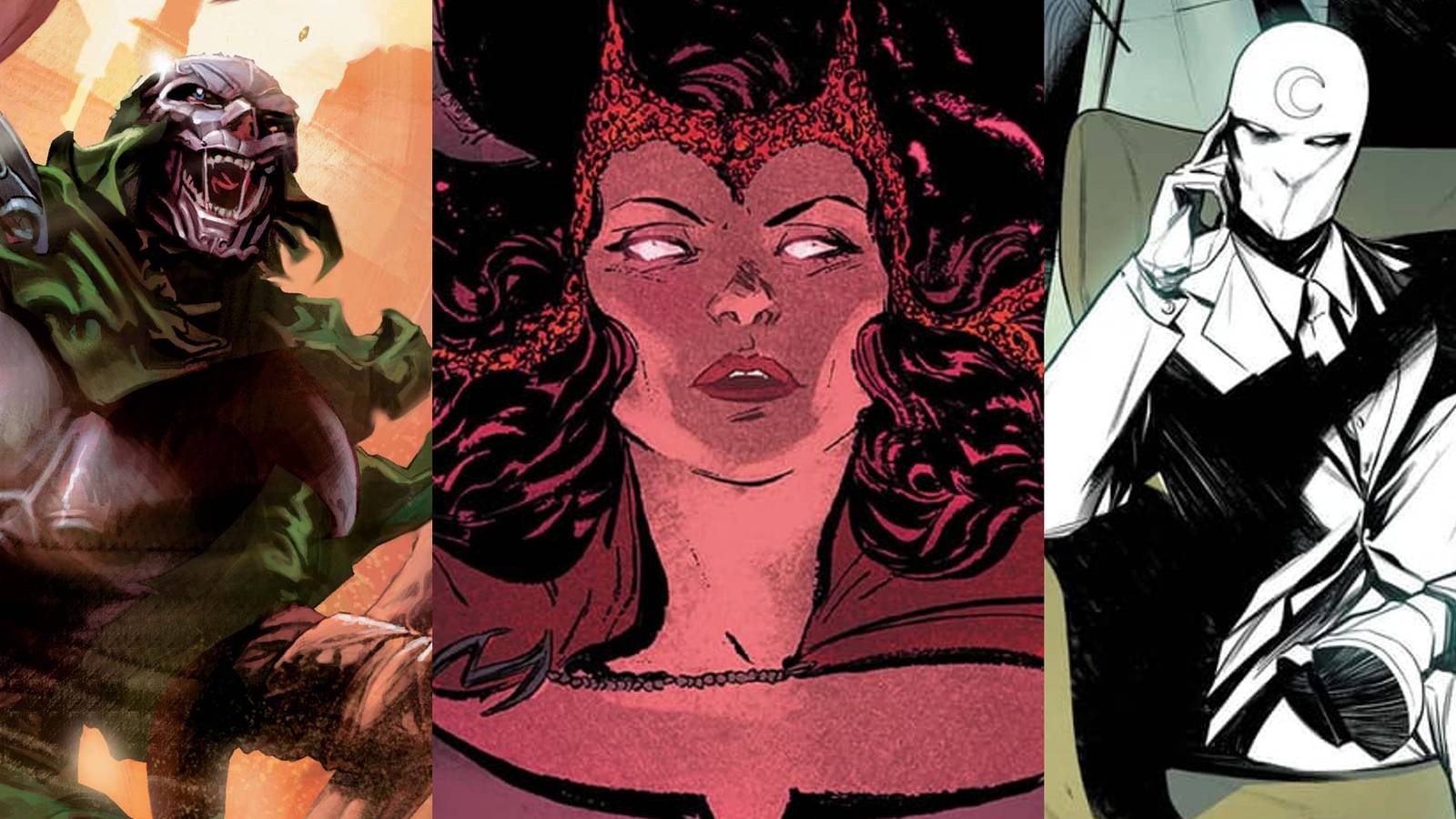 Otto von Doom screaming; Wanda using magic; Mr. Knight sitting