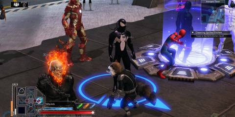 Ghost-Rider (left),Iron man and Spider-Man in Marvel heroes omega