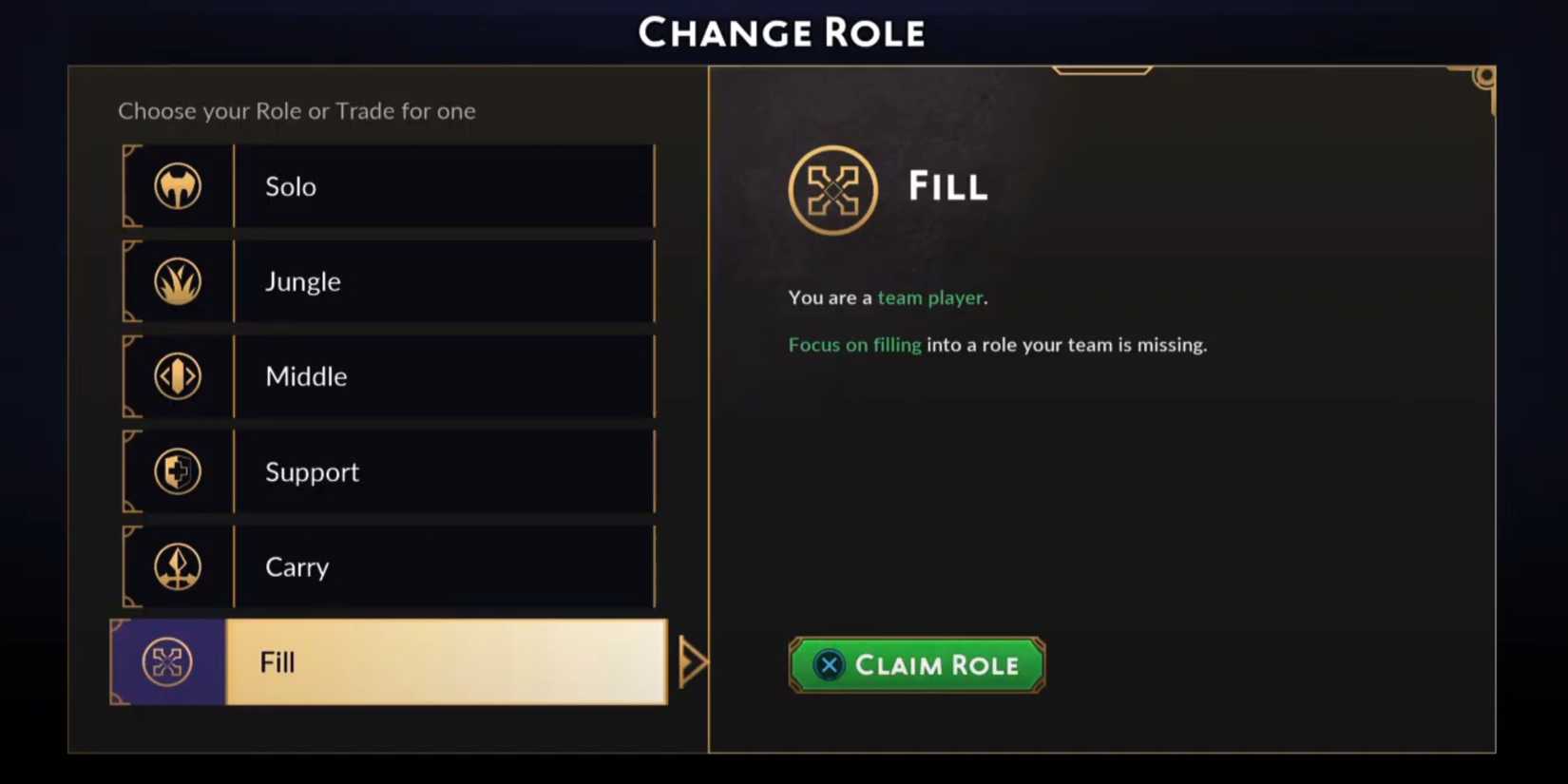 Fill Role In Smite 2