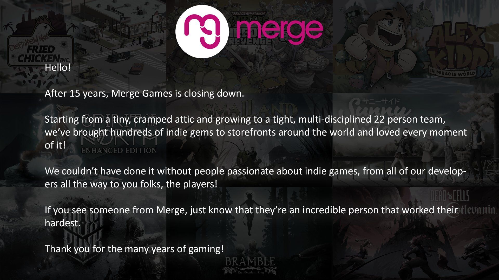 Merge Games is Shutting Down