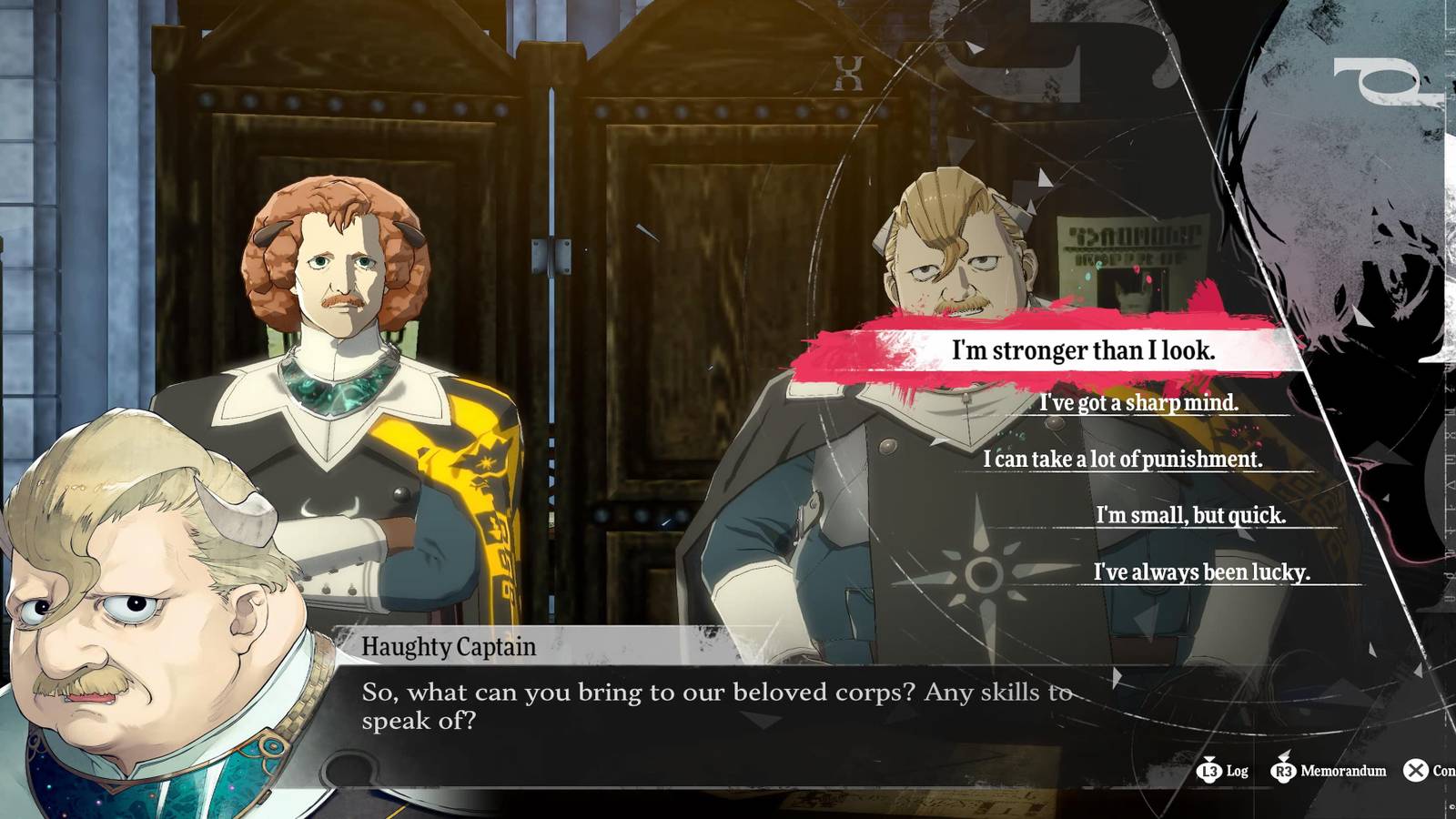 The Captain Asking The Protagonist His Skills