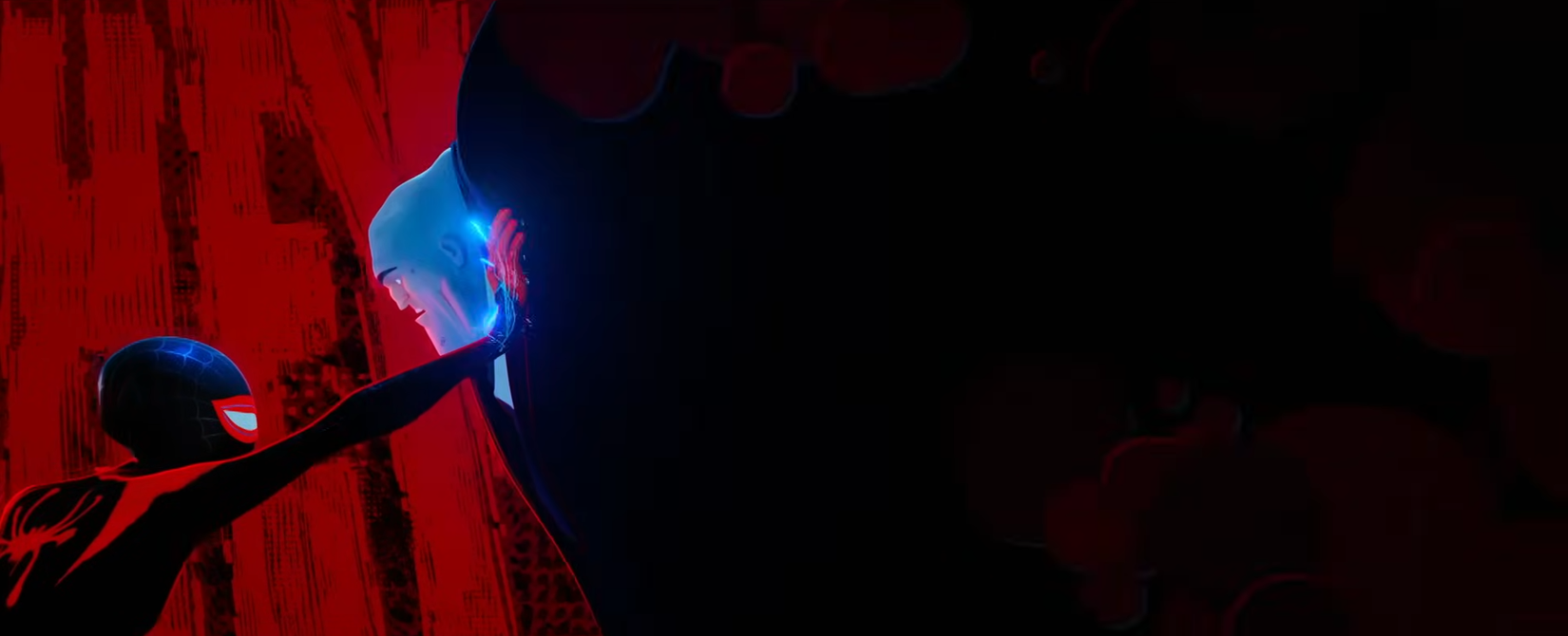 Miles blasts Kingpin with a Venom Blast.