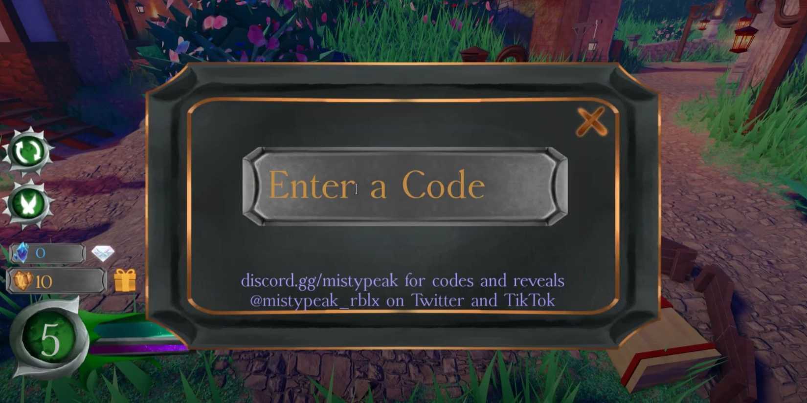 Mistypeak the codes tab
