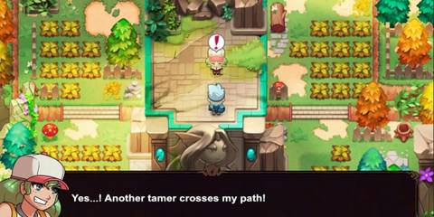 Battling a trainer in Nexomon Extinction 