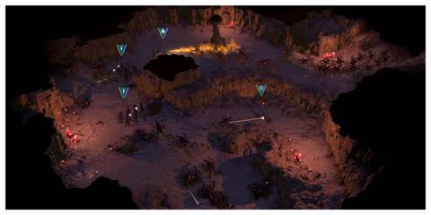 Starship Troopers: Terran Command - Steam Screenshot (Battling Aliens In A Cave)